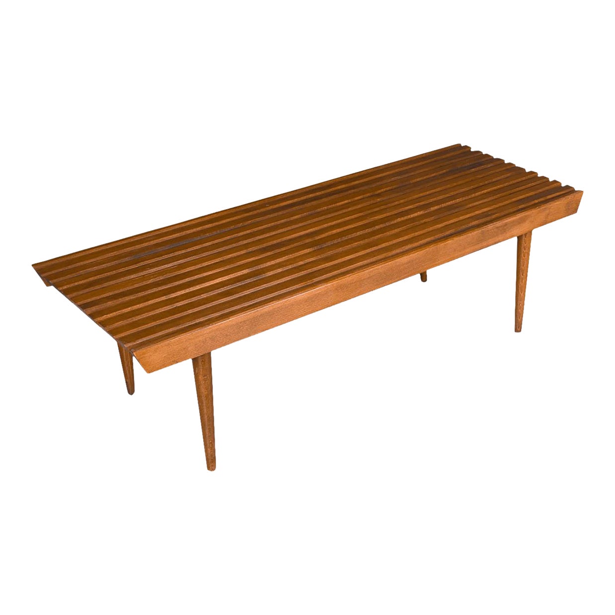 1960s Mid Century Slatted Wood Coffee Table Nelson Style Chairish