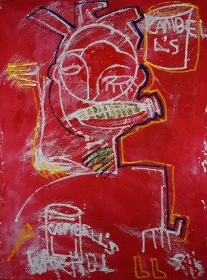 "Cambell’s Warhol Soup" Contemporary Neo Expressionist Oil Painting by Sax Berlin