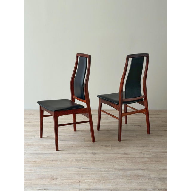Wood Danish Mid-Century Rosewood High-Back Dining Chairs- A Set of 4 For Sale - Image 7 of 12
