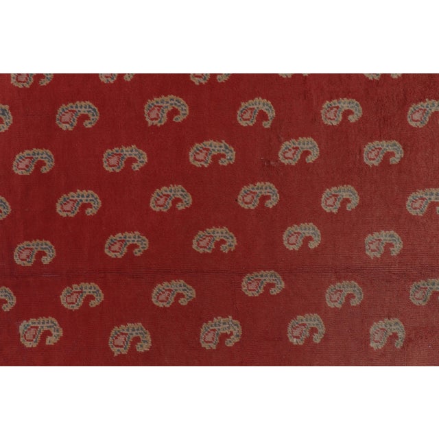 Antique Oushak Rug in Red With Paisley Patterns, From Rug & Kilim For Sale - Image 9 of 10