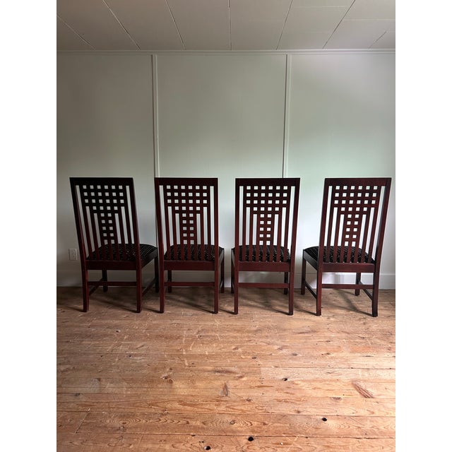 Set of 4 Stickley Cherry Dining Chairs - Mackintosh Style (Made in America) For Sale - Image 9 of 9