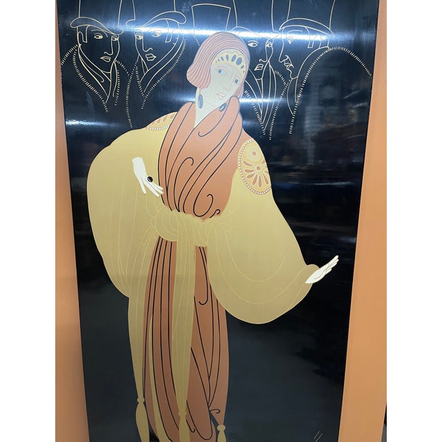 Vintage Large Signed Erte Mounted Wall Panels—Set of Three For Sale - Image 11 of 18