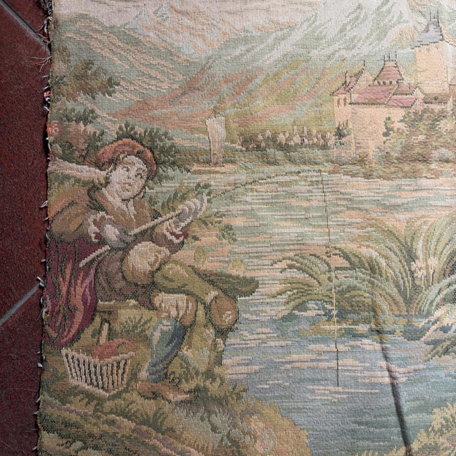 Large Antique French Rococo Style Pastoral Tapestry, 1890s For Sale - Image 8 of 14