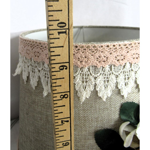 Vintage Glass Ball Lamp + Shabby Chic Shade For Sale - Image 14 of 15