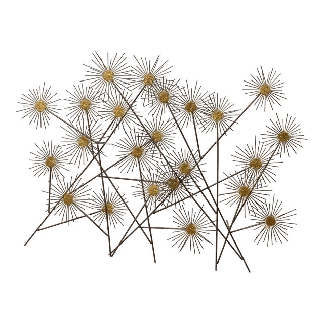 Mid 20th Century Modern Atomic Starburst Metal Wall Sculpture For Sale