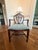1950s Set of 4 Vintage Hepplewhite/Georgian Style Shield-Back Arm Dining Chairs With Classic Wheat Detail For Sale - Image 5 of 7
