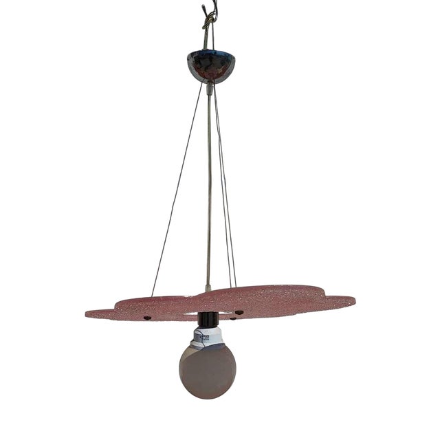 Vintage Pop Art Flower-Shaped Pendant in Resin For Sale