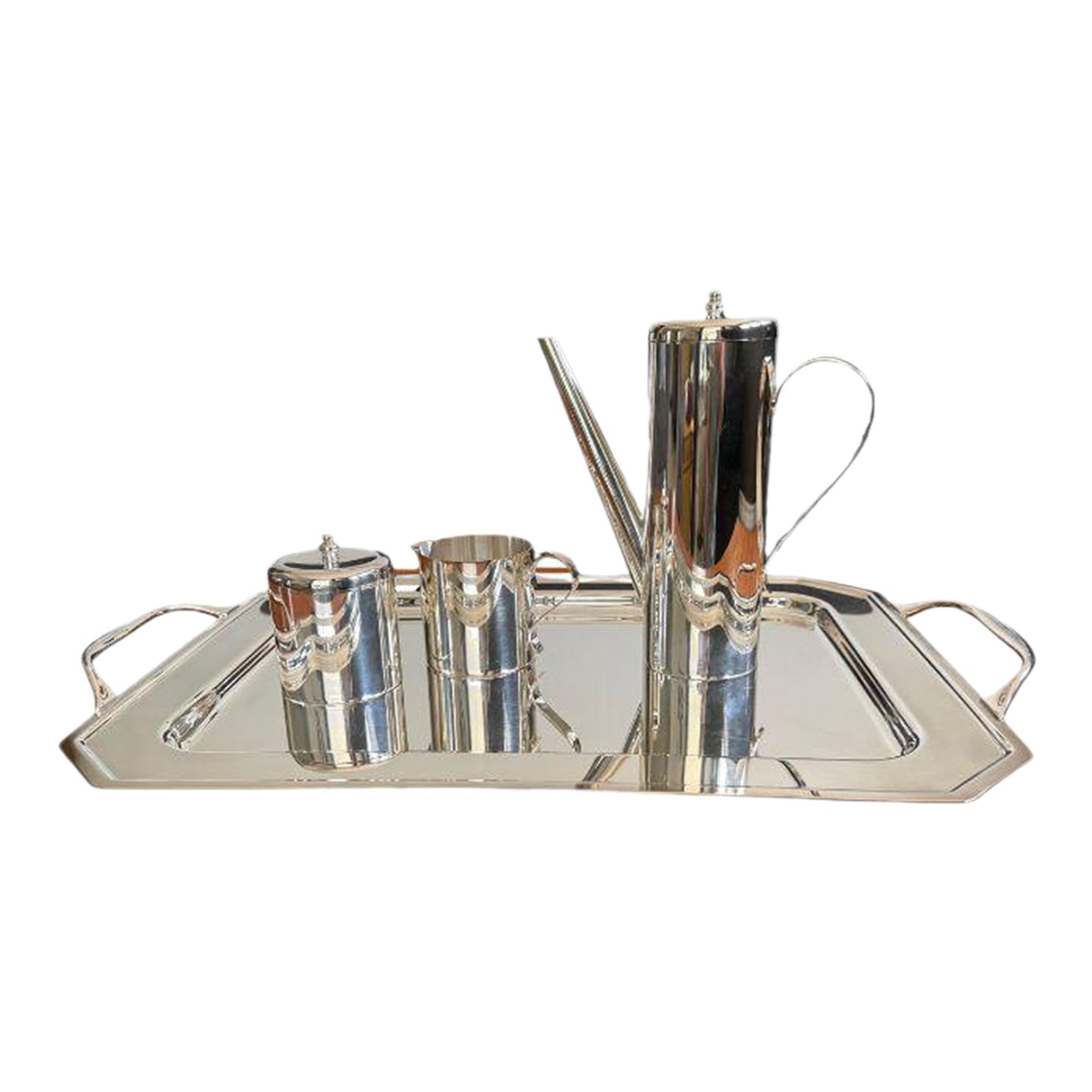 Mid-Century Silver by Boardman, Modernist Coffee Service With Tray