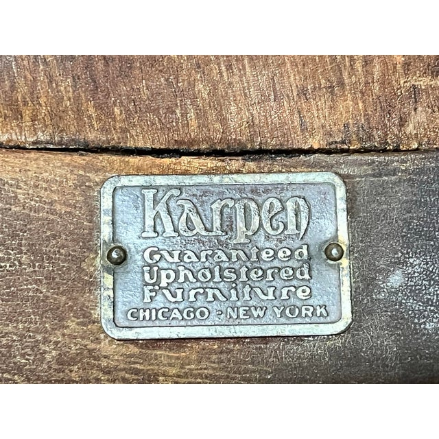 Art Nouveau Antique S. Karpen & Bros. Chicago Art Nouveau Carved Two-Person Settee, C. 1905–1915 For Sale - Image 3 of 12