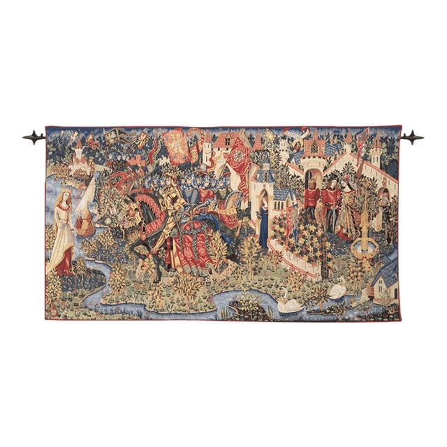 The Legend of King Arthur Loom Woven Tapestry - 180 X 330 Cm (5'11" X 10'10") - Requires Concealed Wooden Batten For Sale