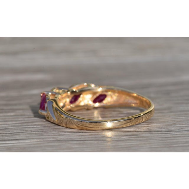 2000 - 2009 The Minette: Ladies 14K Gold Band set with 1 CTW Ruby For Sale - Image 5 of 10