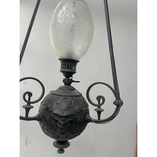 Black Patinated Bronze Ball Pendant Light, 1800s, Set of 2 For Sale - Image 8 of 14
