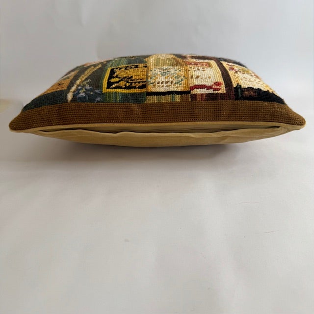 Chelsea Textiles Wine Bottle Needlepoint Pillow – 100% Wool, Down Insert, English Estate Style For Sale In Savannah - Image 6 of 14