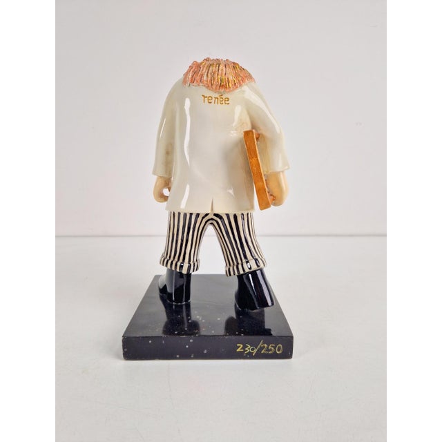 Renée Bazuine sculpture Figurative sculpture on foot art 230/250 Renée Bazuine makes colorful, plump sculptures. After her...