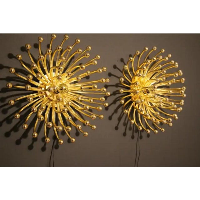1990s Gold Pistillo Wall Lamps by Valenti Milano, 1980, Set of 2 For Sale - Image 5 of 18