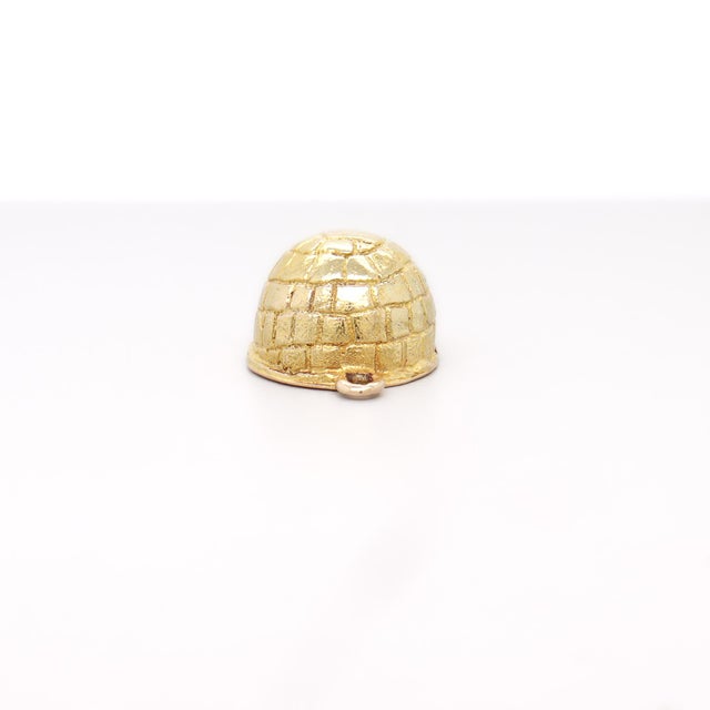Vintage 10k Yellow Gold Figural Igloo Charm for a Bracelet For Sale - Image 10 of 12
