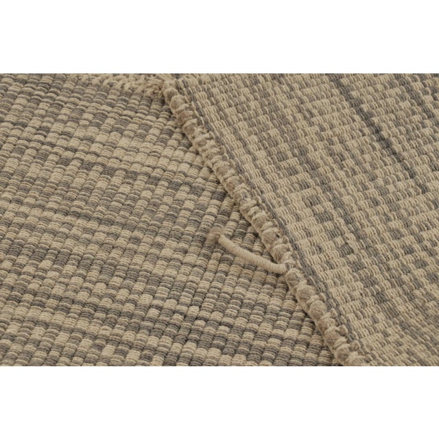 Beige Rug & Kilim's Accent Kilim, Beige and Gray Textural Stripes For Sale - Image 8 of 8