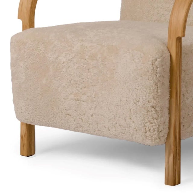 Not Yet Made - Made To Order Sheepskin Arch Lounge Chairs by Mazo Design, Set of 4 For Sale - Image 5 of 6