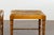 Wood Vintage Pair of English Midcentury Faux Bamboo Walnut Stools with Rush Seats For Sale - Image 7 of 12