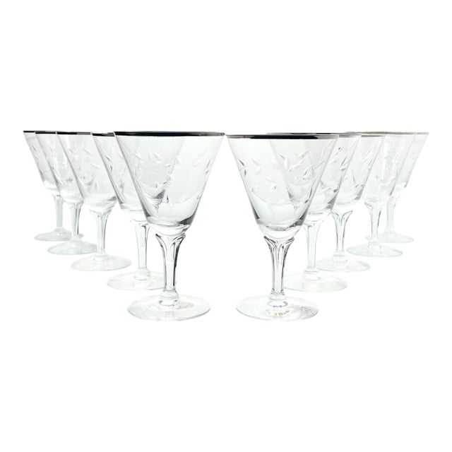1950s Fostoria “Bridal Belle” Set of 10 Water Glasses For Sale