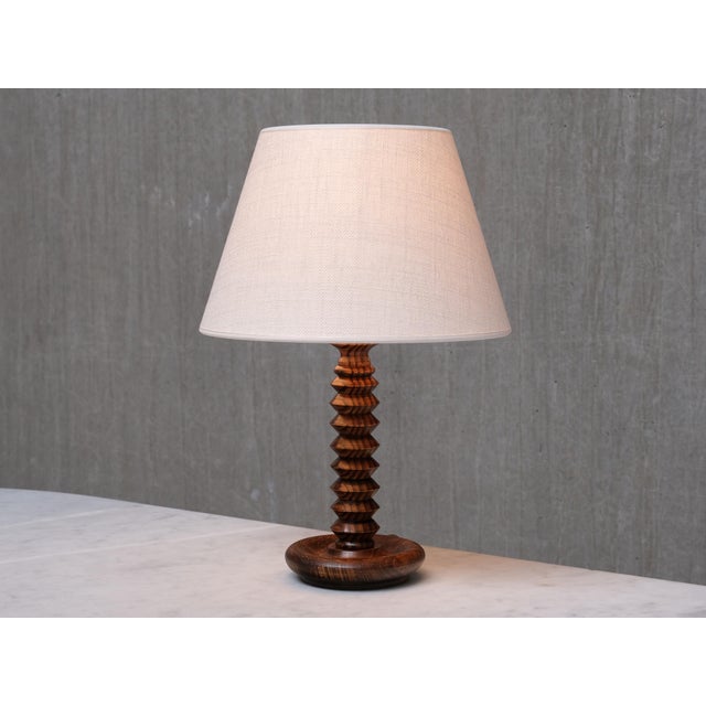 Wood Sculptural Table Lamp in Ash Wood attributed to Charles Dudouyt, France, 1950s For Sale - Image 7 of 11