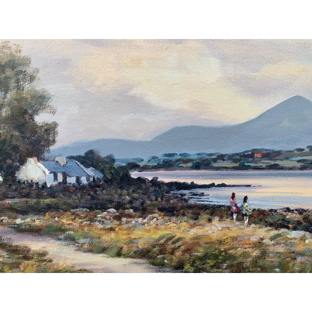 William Cunningham, Oil Painting of Murlough Bay with the Mourne Mountains in the Distance Ireland, 1990 Circa For Sale - Image 6 of 13