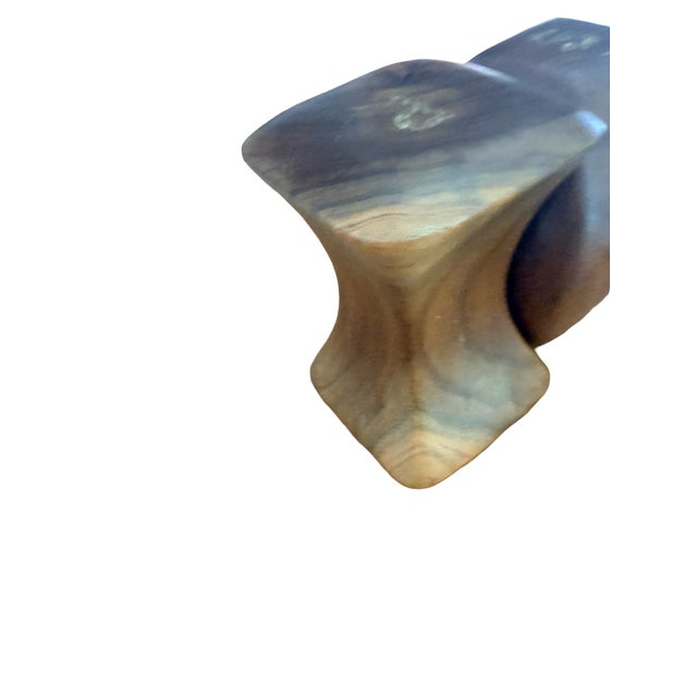 Mid 20th Century Danish Modern Style Sculptural Interlocking Wood Salt and Pepper Shakers For Sale - Image 9 of 11