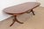 English Henkel Harris Georgian Banded Mahogany Double Pedestal Extension Dining Table, Newly Refinished For Sale - Image 3 of 14