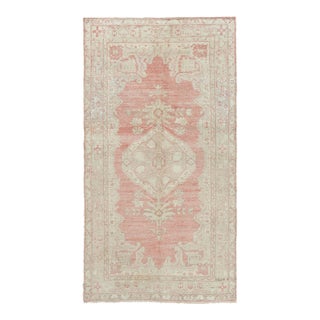 Vintage Circa 1940 Turkish Oushak Rug 4ft 1in X 7ft 7in For Sale