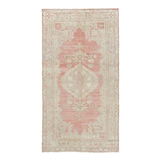 Vintage Circa 1940 Turkish Oushak Rug 4ft 1in X 7ft 7in For Sale