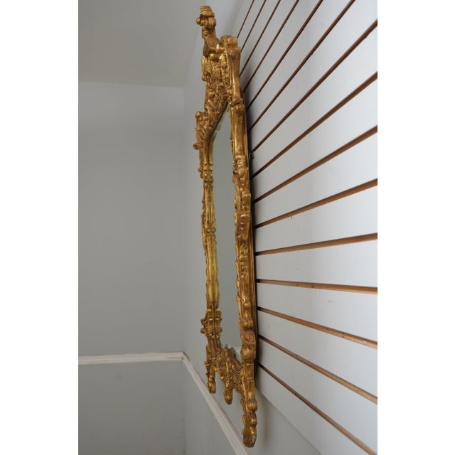 Age: Approx. 30 Years Old Details: 9D Gold Finish Model 6616 Floral Crest Top Ornate Carved Frame Rococo Chippendale Style...