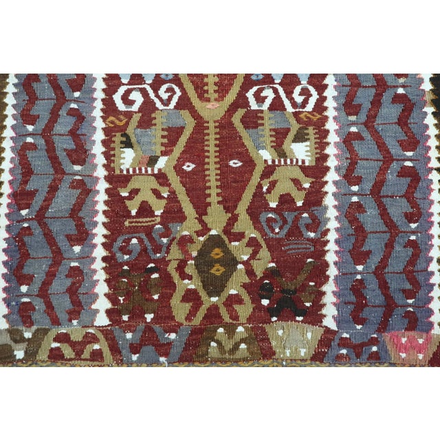Vintage Turkish Kilim Flat Weave Rug For Sale - Image 9 of 11