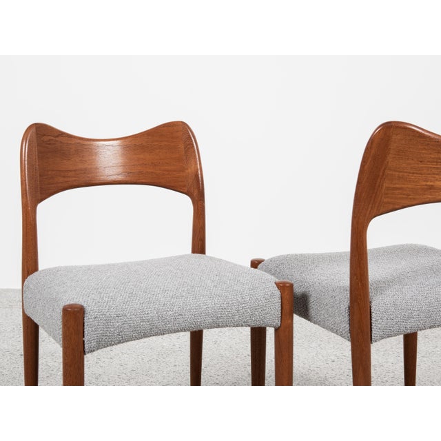 Midcentury Dining Chairs in Teak by Arne Hovmand Olsen for Mogens Kold, 1960s, Set of 4 For Sale - Image 6 of 13