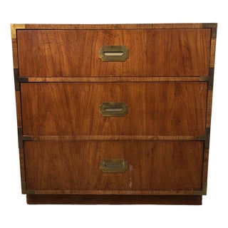 Vintage Three-Drawer "Campaigner" Dresser by Dixie Furniture For Sale