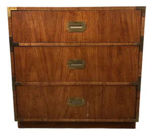 Vintage Three-Drawer "Campaigner" Dresser by Dixie Furniture