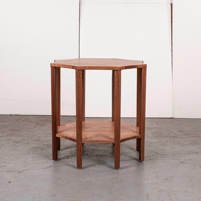 Wood Pair Noir Ariana Octagonal Two-Tier Side Tables For Sale - Image 7 of 7
