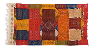 Berber Medium Rug Handwoven Wool With Organic Multicolor Dye