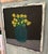 Rustic petite painting of tiny yellow flowers in a teal blue colored vase. I love the stark contrast of the black...