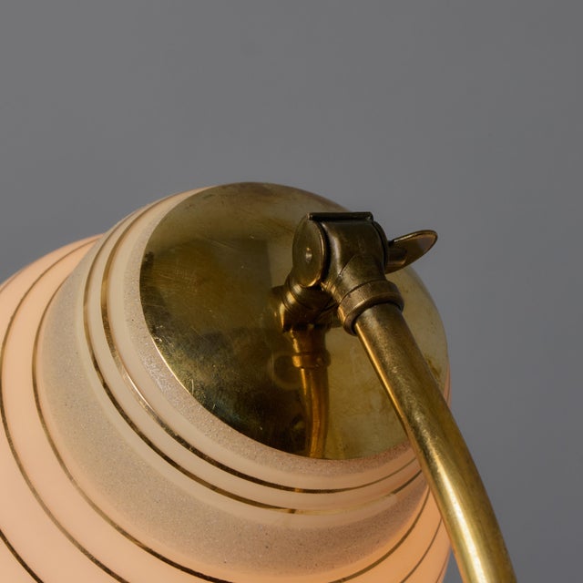 1950s Sculptural Glass and Brass Table Lamp in the Manner of Paavo Tynell for Valinte Oy For Sale - Image 10 of 18