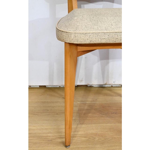 Vintage Beech and Faux Leather Chairs, 1960, Set of 8 For Sale - Image 9 of 18
