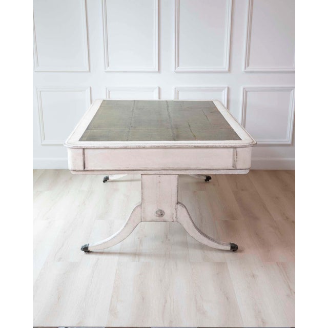 Gustavian (Swedish) European Early 19th Century Partners Desk with Bronze Mounts and Leather Top For Sale - Image 3 of 14