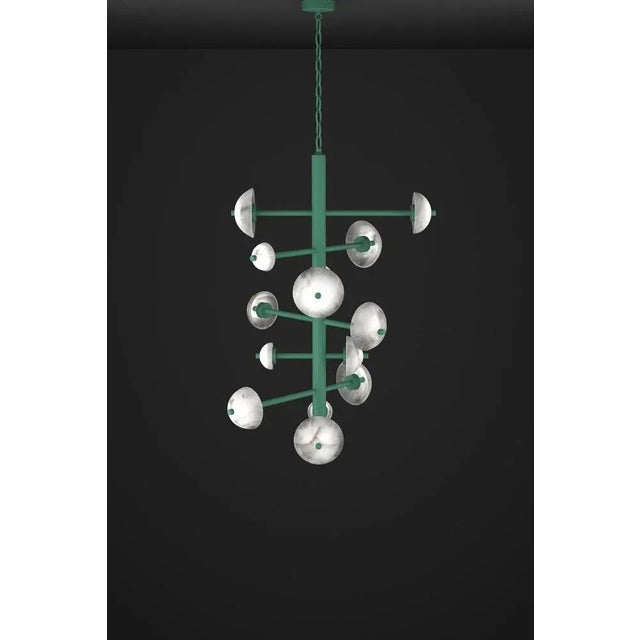 Apollo freedom green metal chandelier by alabastro italiano dimensions: d 70,5 x w 55 x h 111 cm. Materials: white...