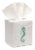Aqua Seahorse Tissue Box Cover in White Linen & Cotton, Embroidered For Sale