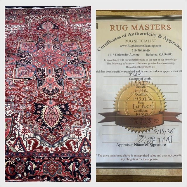 9ft 4in × 12ft 4in Iranian Hariz Area Rug With Jewel Tones For Sale - Image 13 of 13