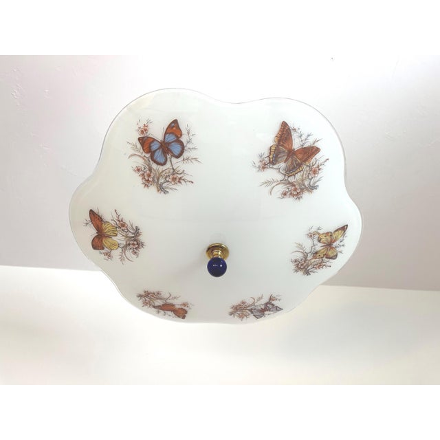 Boho Chic Mid 20th Century Butterflies Flush Light For Sale - Image 3 of 18