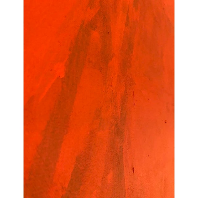 Late 20th Century Late 20th Century Very Large XL Minimalist Abstract Orange Painting by Roland Ginzel For Sale - Image 5 of 9
