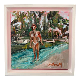 Island Girl- Original Framed Painting by Julie Magardino For Sale