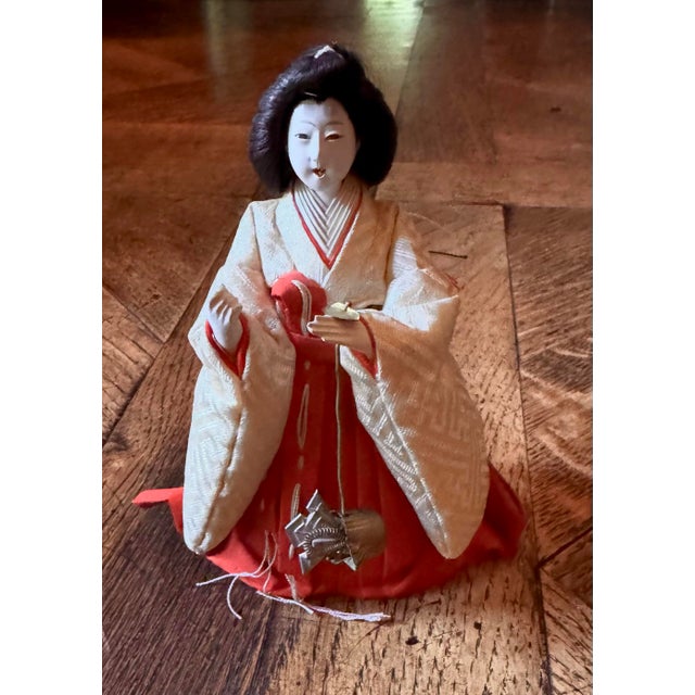 Japanese Antique Set of 3 Ladies in Waiting Original Handsewn and Handcrafted Dolls For Sale - Image 9 of 9