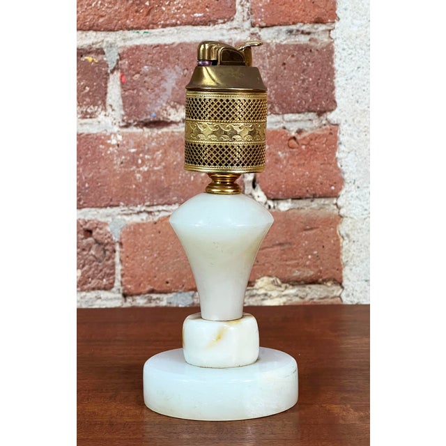 Vintage C.1930's Evans Gold Gilt & Alabaster Art Deco Table