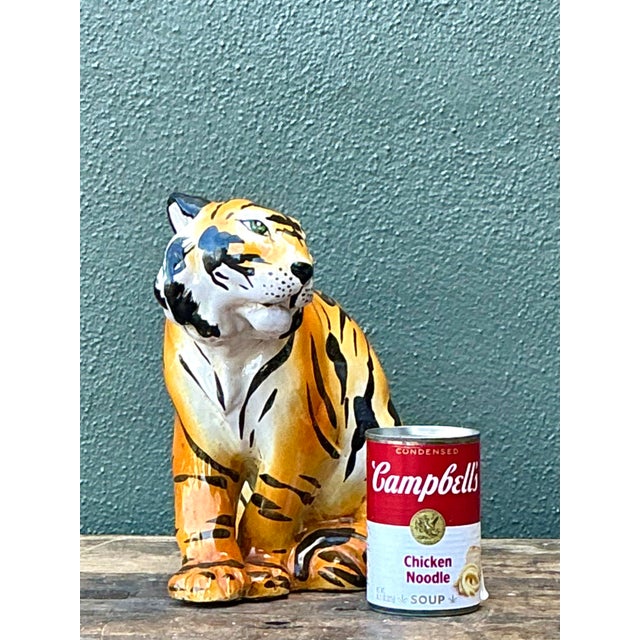 Vintage Italian Glazed Ceramic Tiger For Sale In West Palm - Image 6 of 12